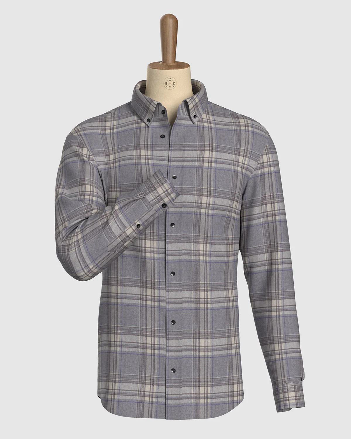 Japanese Flannel Checked Shirt - Grey - Image 2