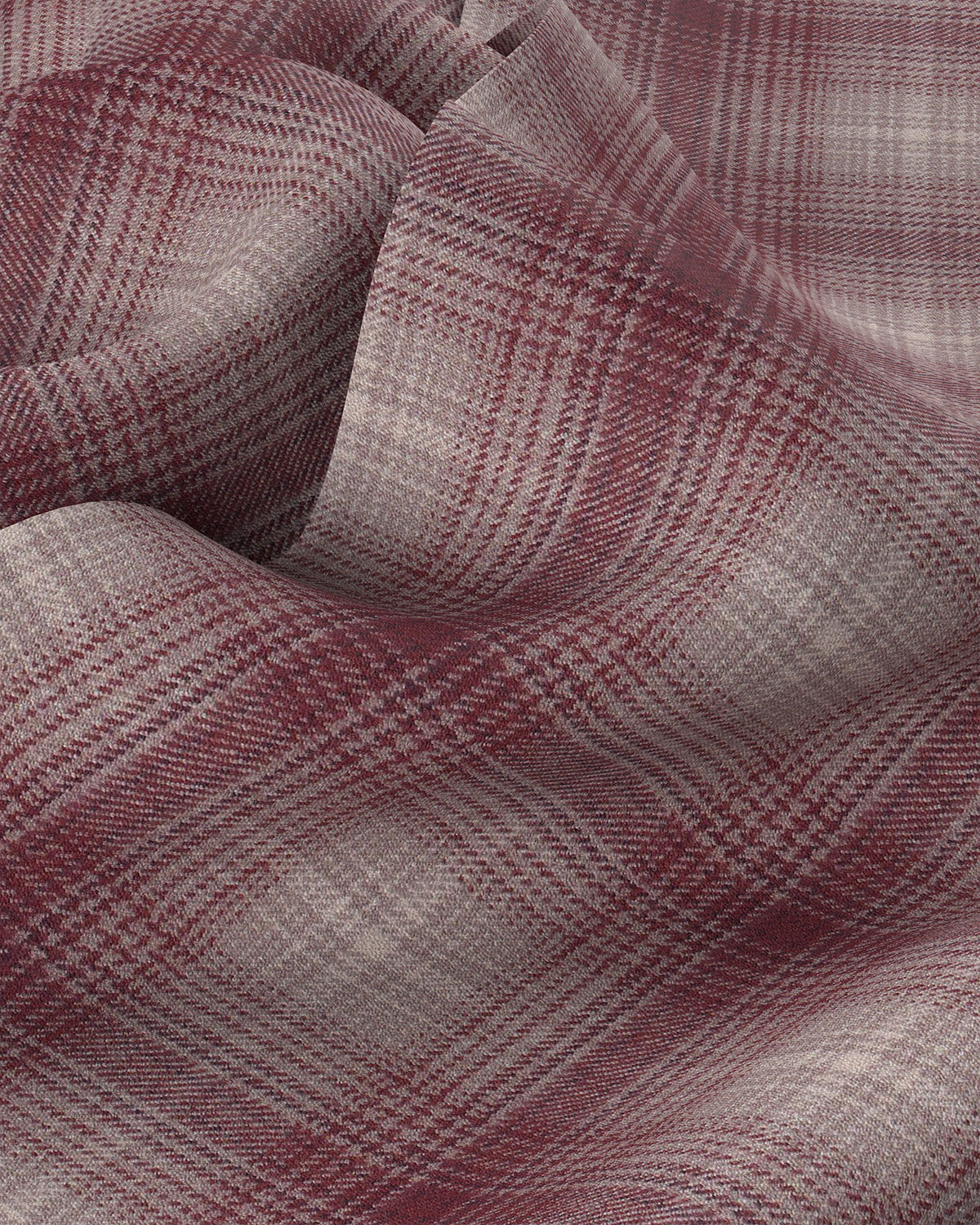 Japanese Flannel Checked Shirt - Maroon - Image 3