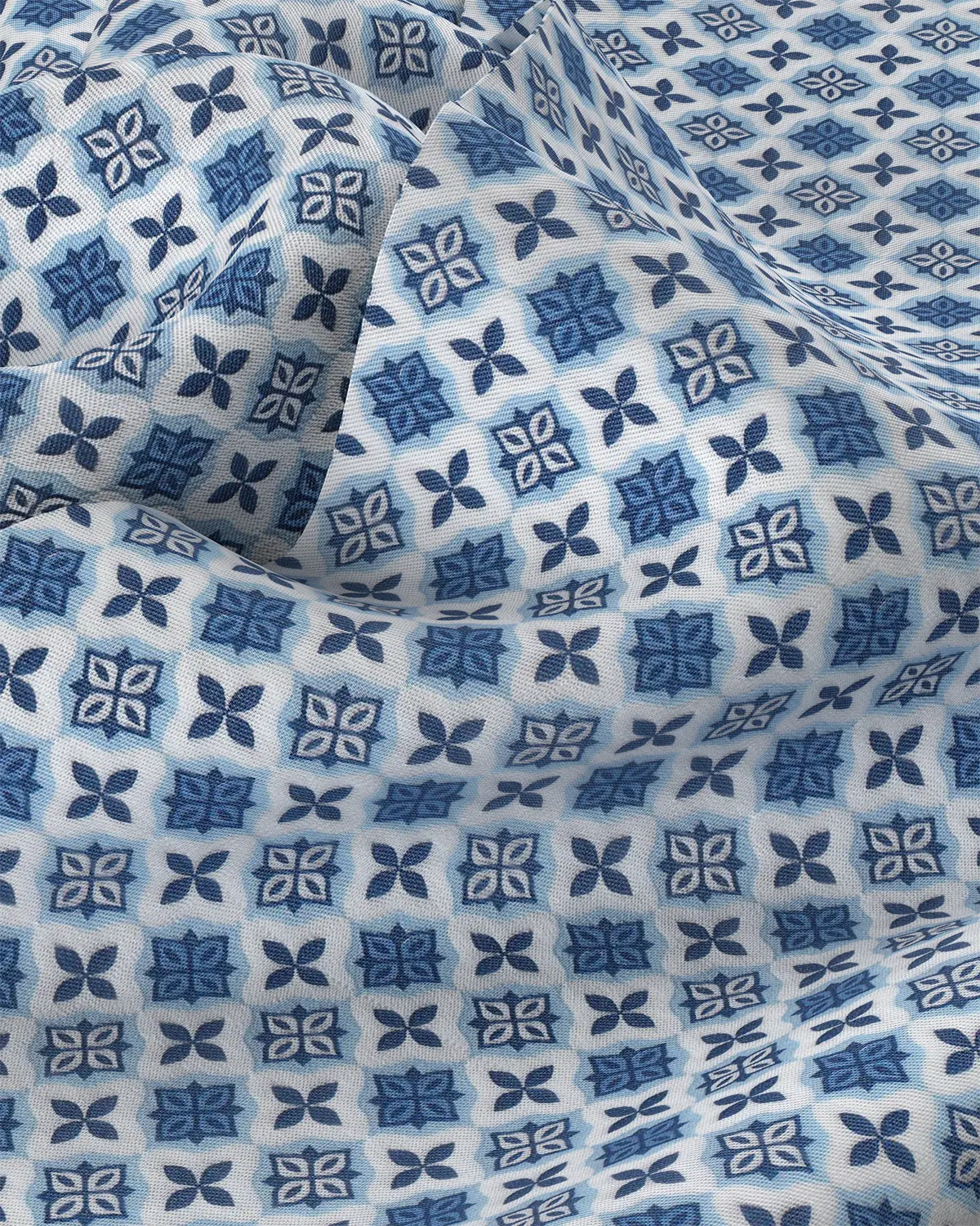 Japanese Heritage Tile Printed Shirt - Light Blue - Image 3
