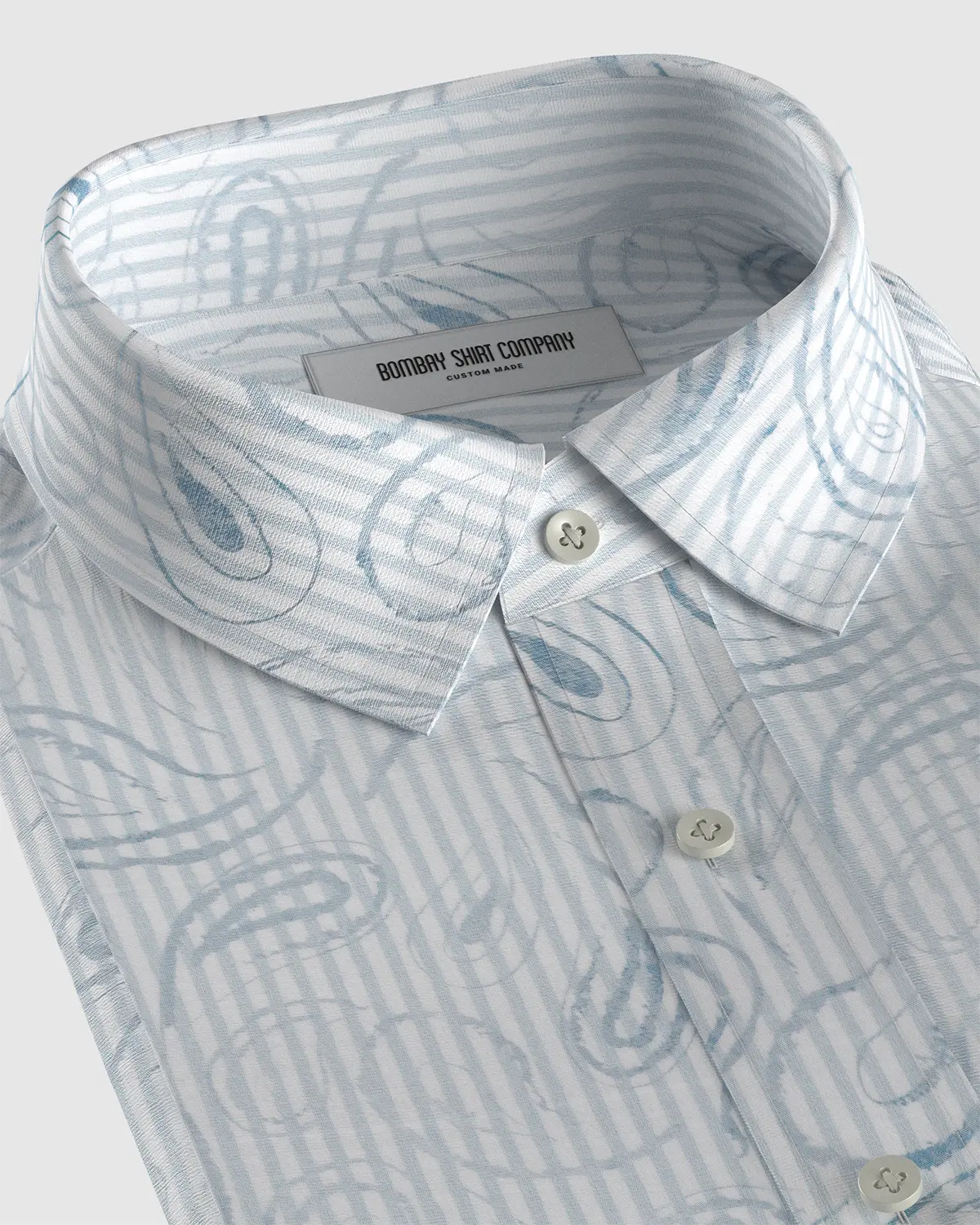 Japanese Paisley Printed Shirt - Light Blue