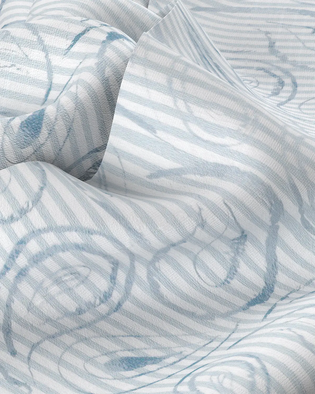Japanese Paisley Printed Shirt - Light Blue - Image 3