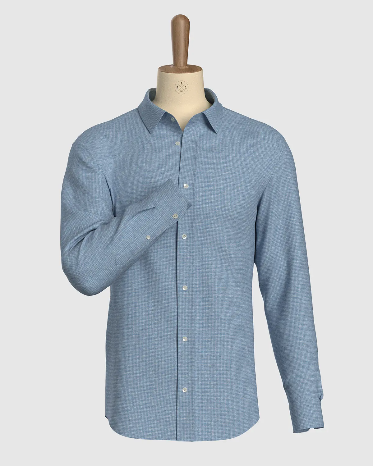 Japanese Printed Knit Shirt - Light Blue - Image 2
