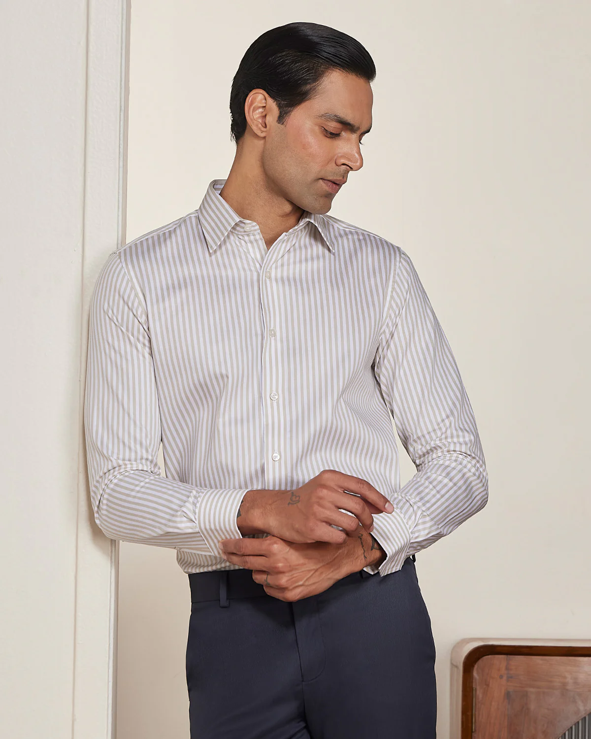 Khaki Striped Shirt - Image 2