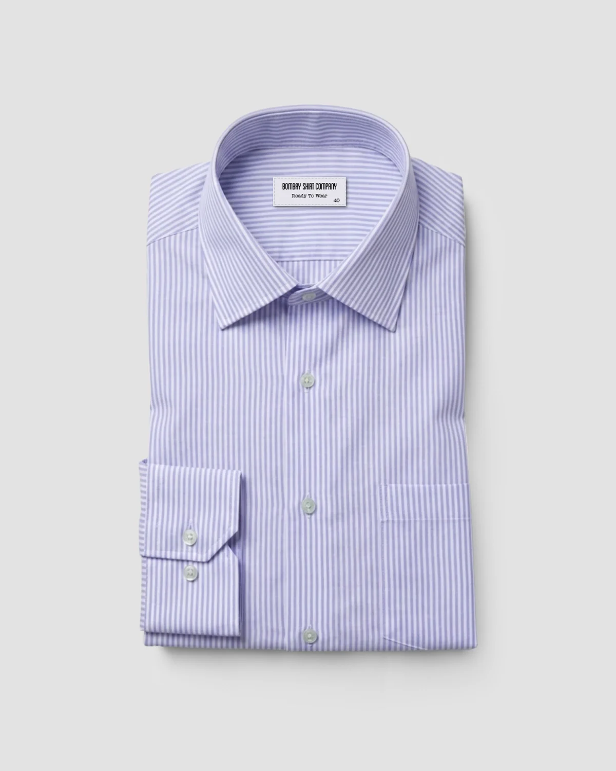 Lavender Cotton Oxford Striped Shirt