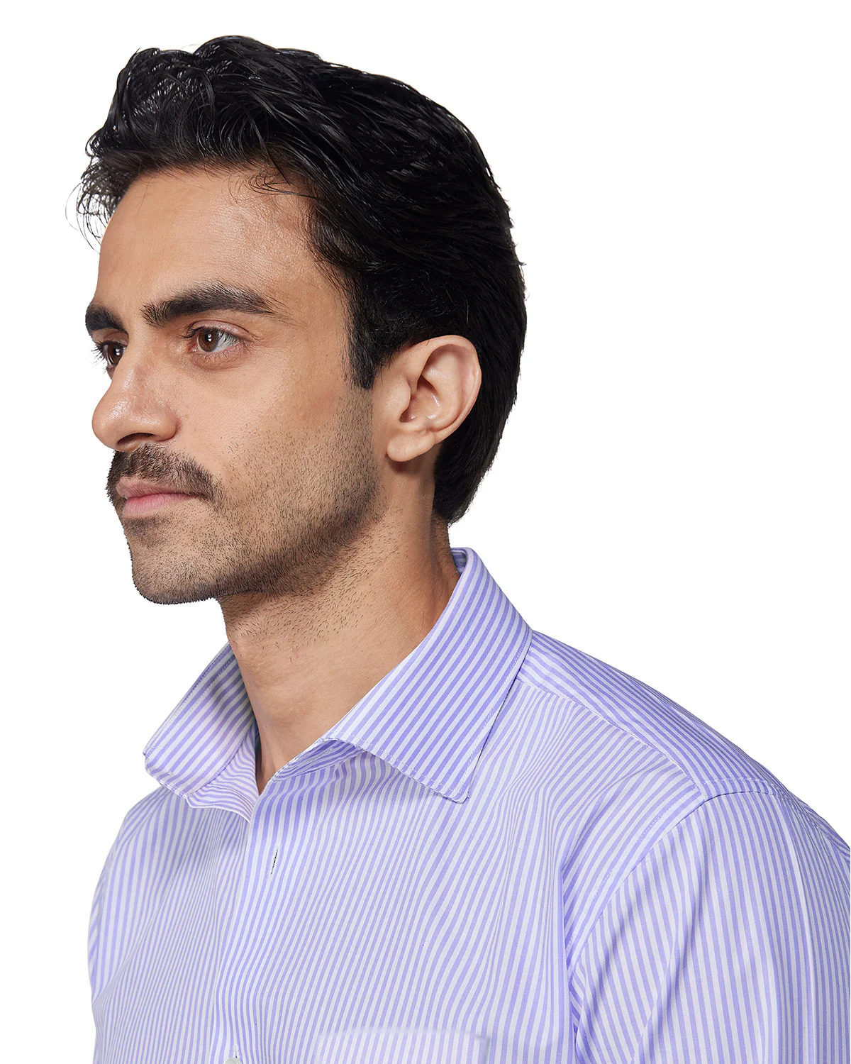 Lavender Cotton Oxford Striped Shirt - Image 3