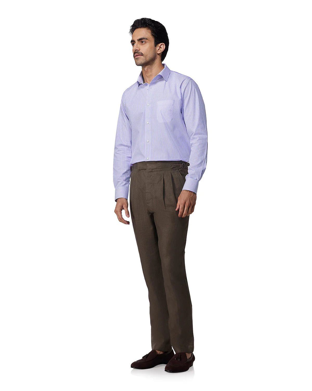 Lavender Cotton Oxford Striped Shirt - Image 5