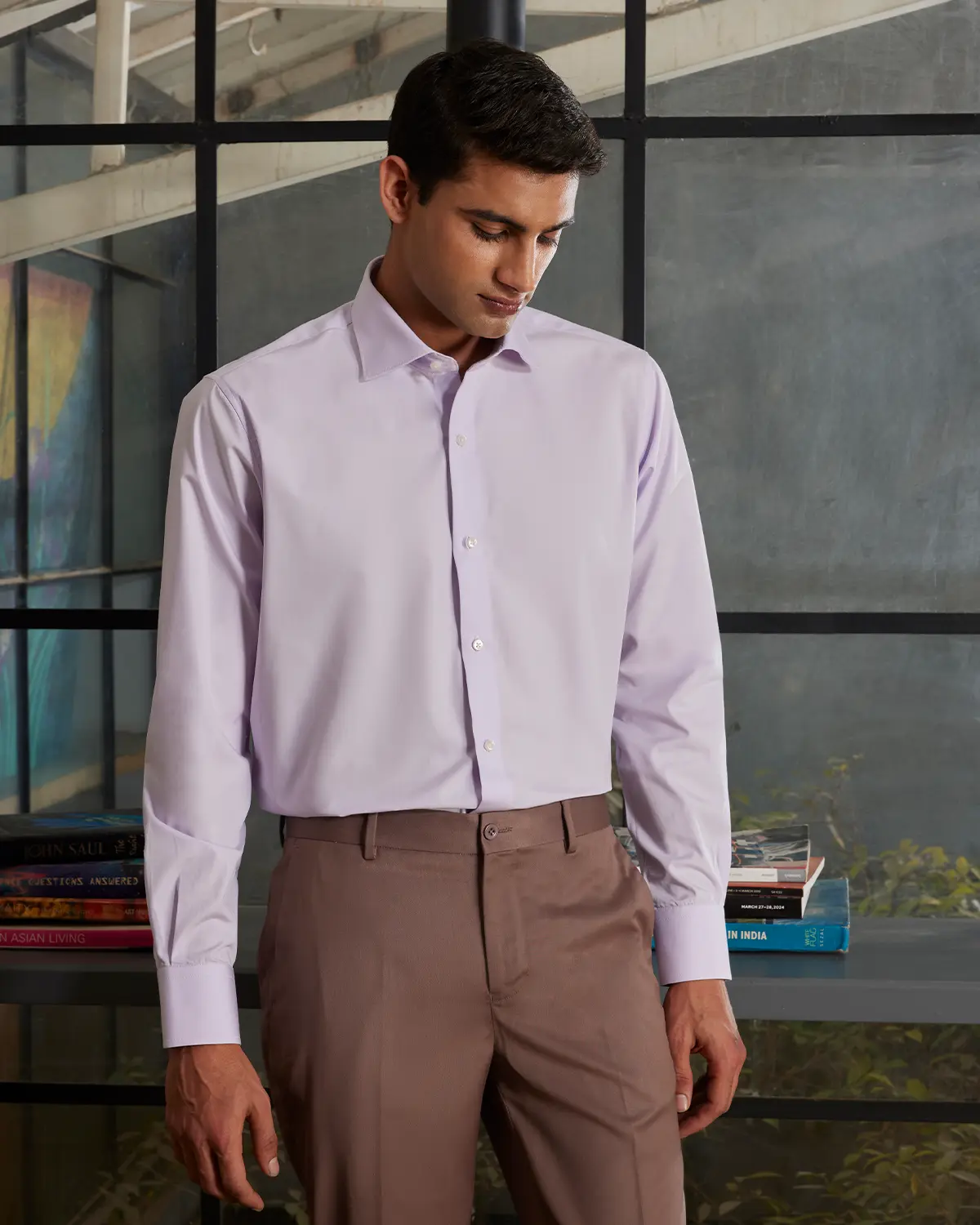 Lavender Cotton Poplin Shirt - Image 2