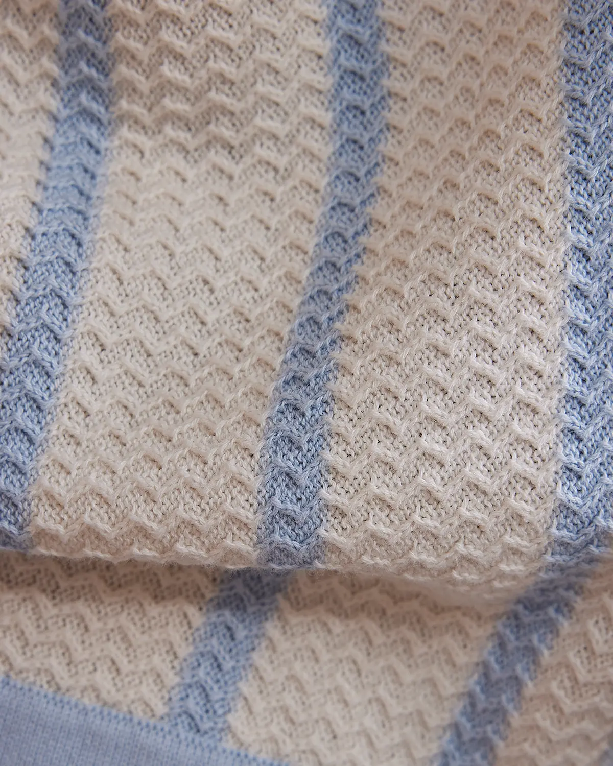 Light Blue & White Striped Flat Knit Shirt - Image 5