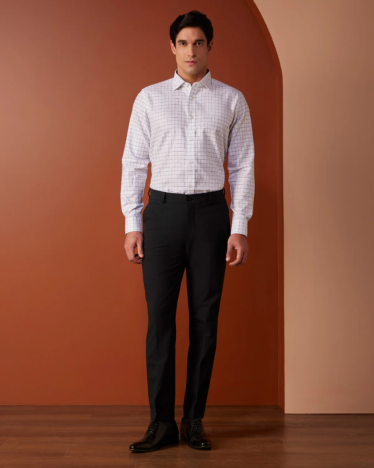 Black & White Herringbone Checked Shirt - Image 3