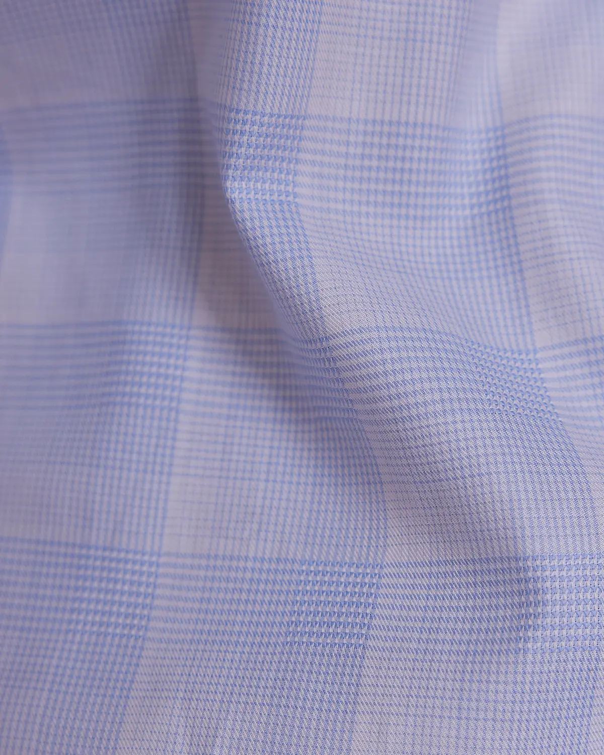 Light Blue Dobby Checked Shirt - Image 6