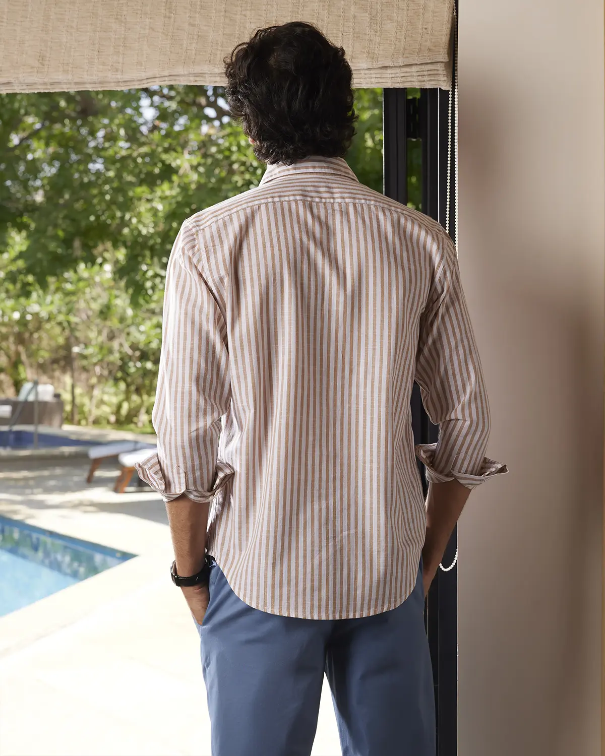 Light Brown Striped Shirt - Image 6