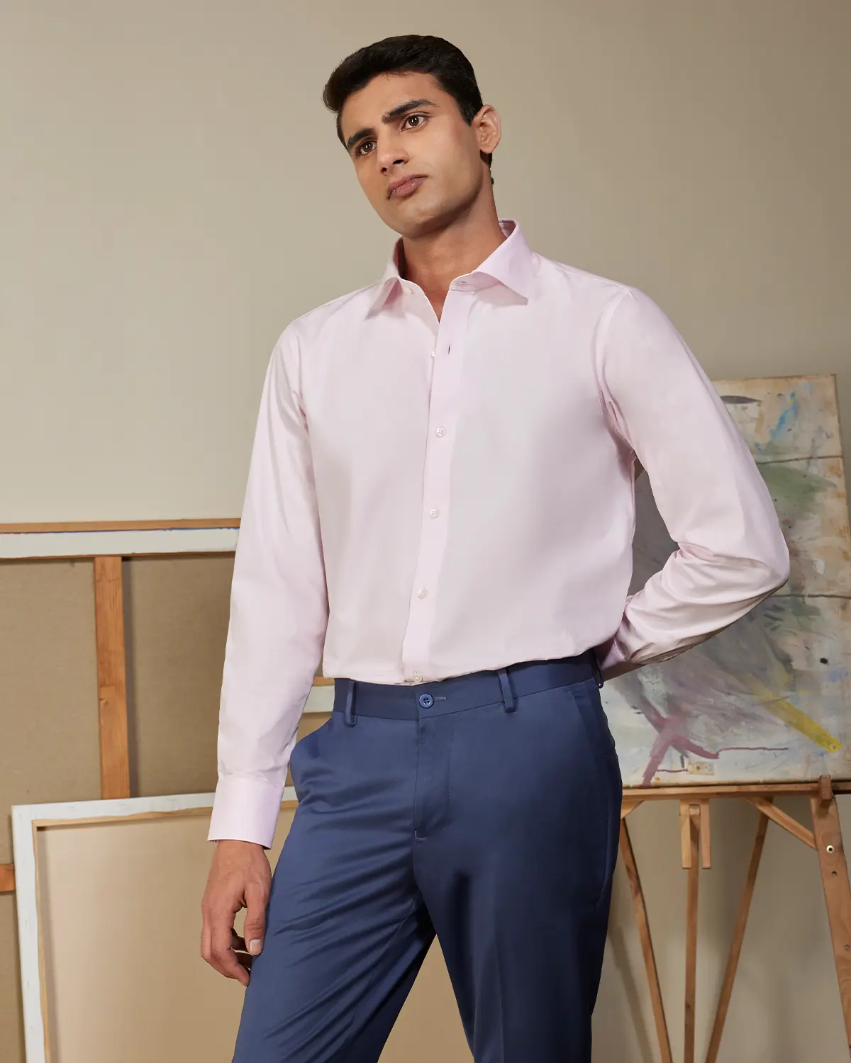 Light Pink Cotton Poplin Shirt - Image 2
