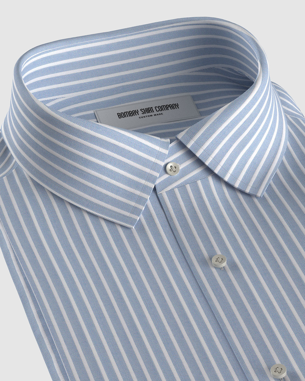 Luthai Easy-care Twill Striped Shirt - Blue & White