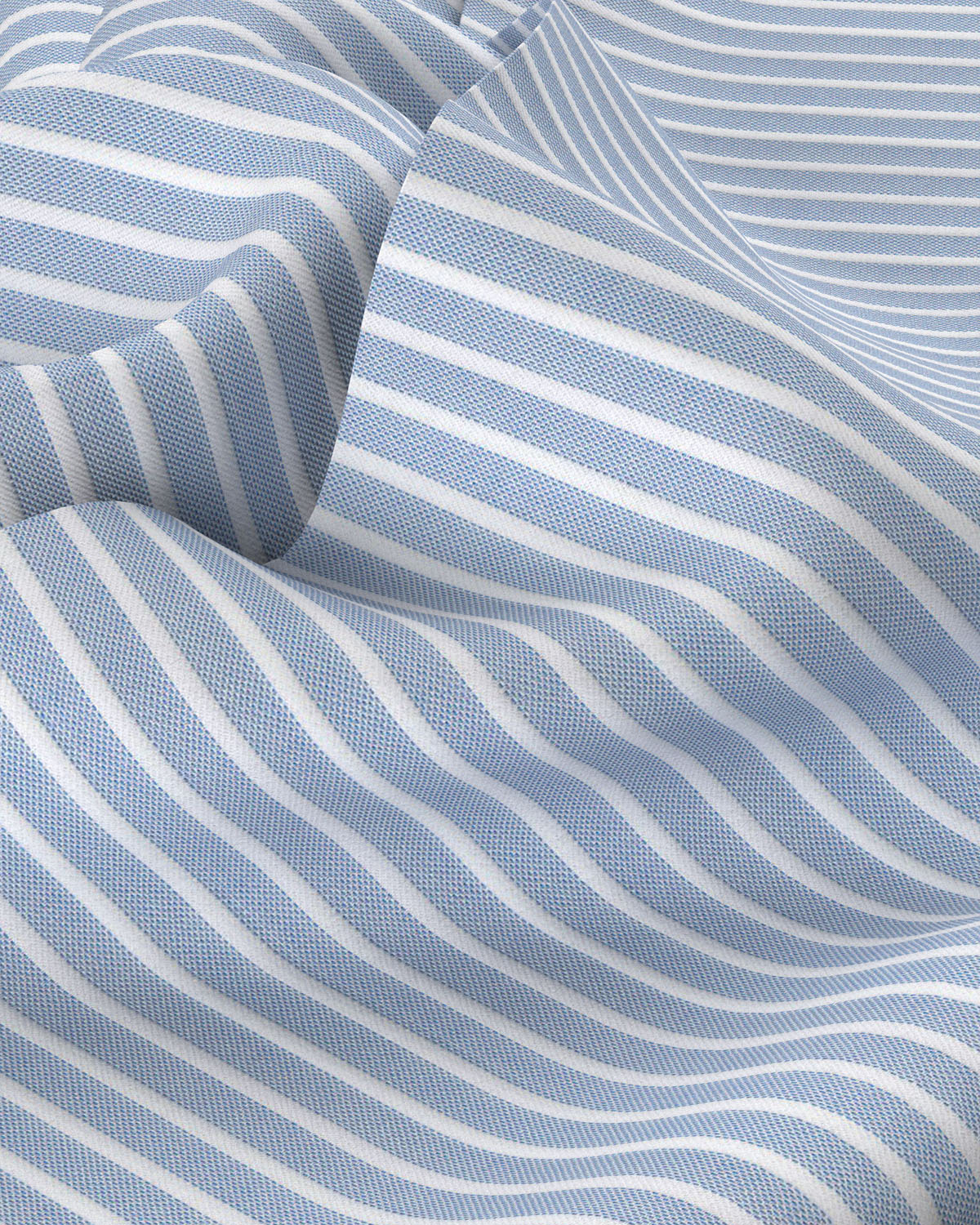 Luthai Easy-care Twill Striped Shirt - Blue & White - Image 3
