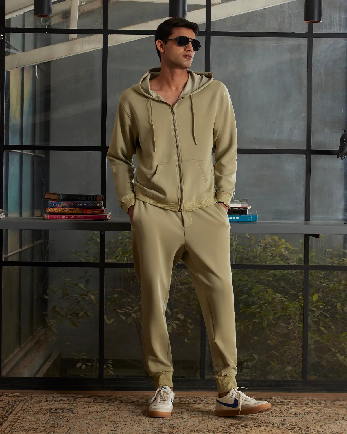 Luxe Journey Zipper Hoodie - Green - Image 3