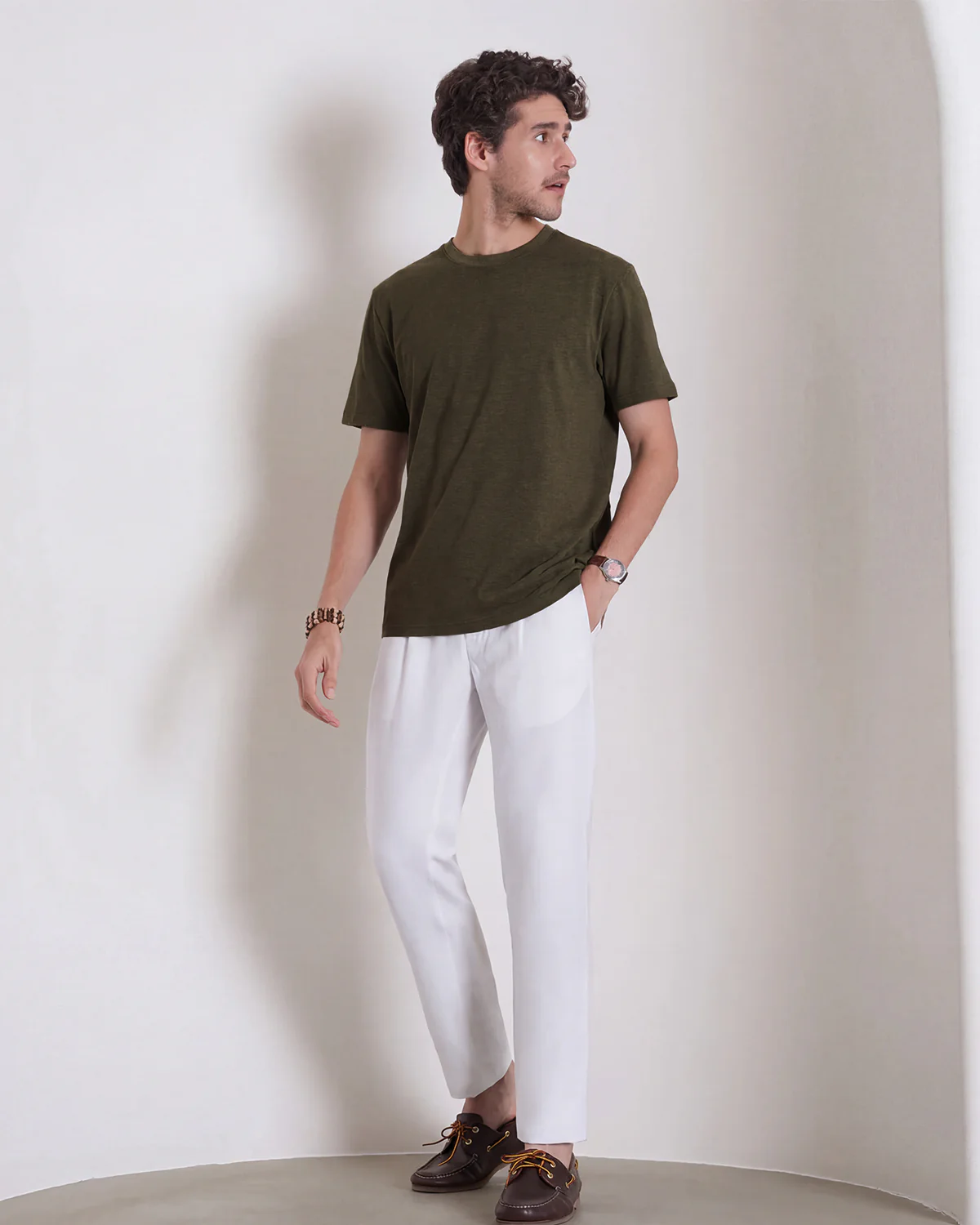 Luxe Lounger T-Shirt - Olive - Image 3