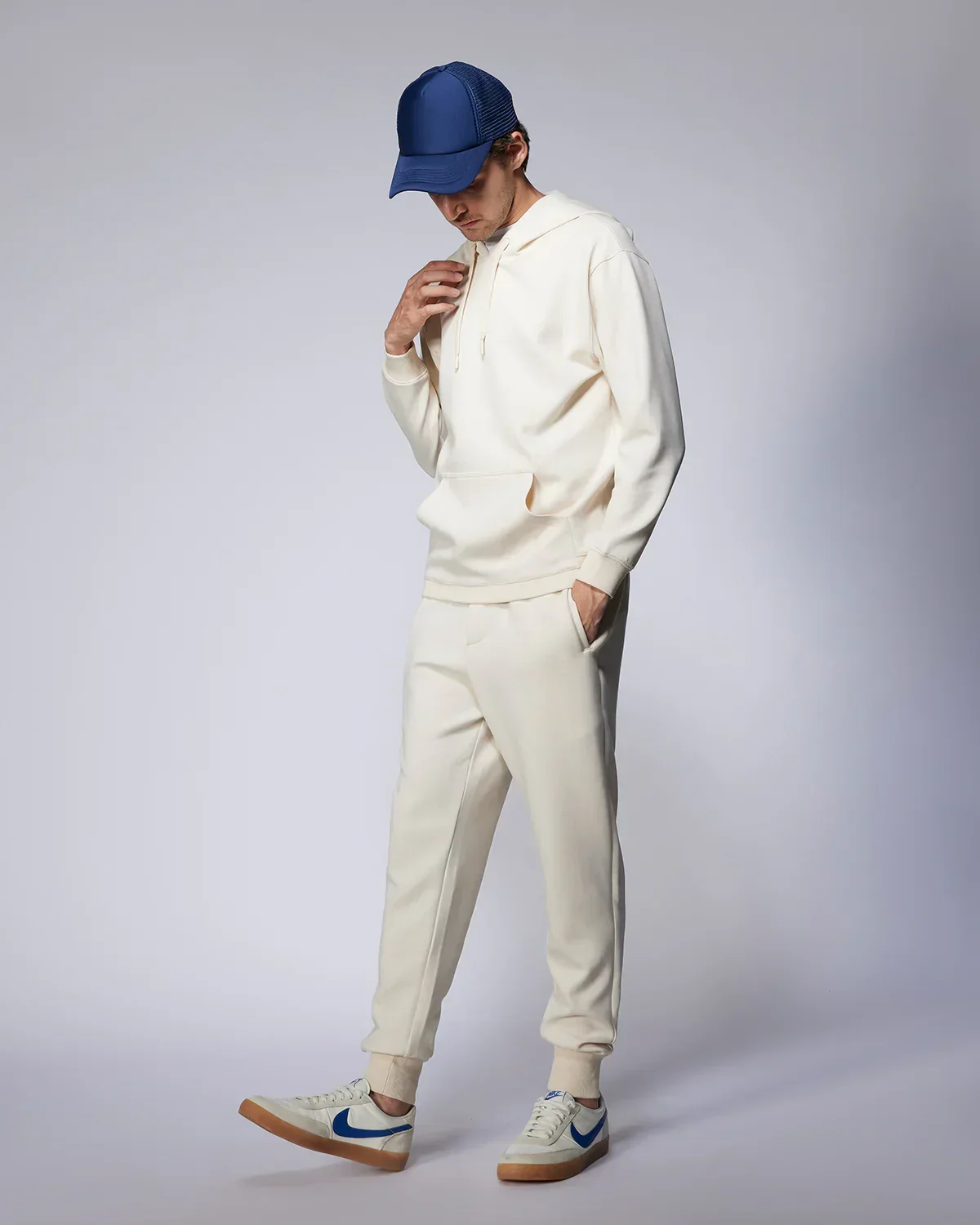 Luxe Travel Pullover Hoodie - Ecru - Image 3