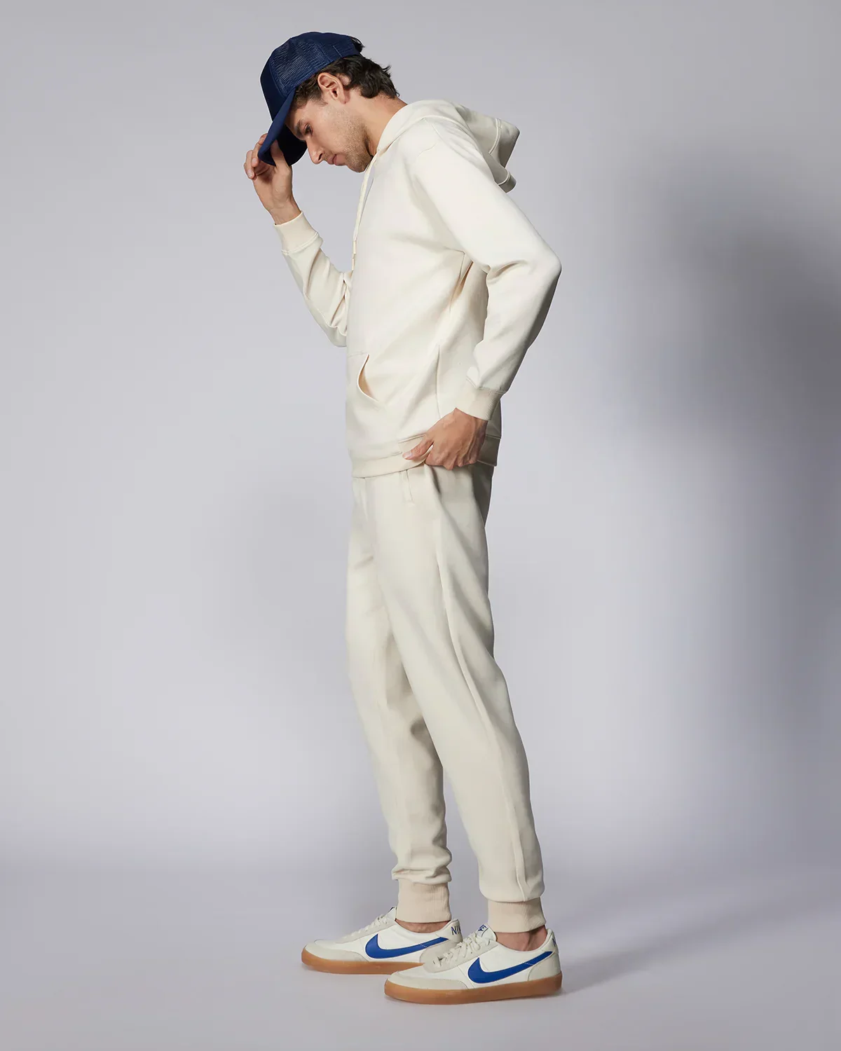 Luxe Travel Pullover Hoodie - Ecru - Image 4