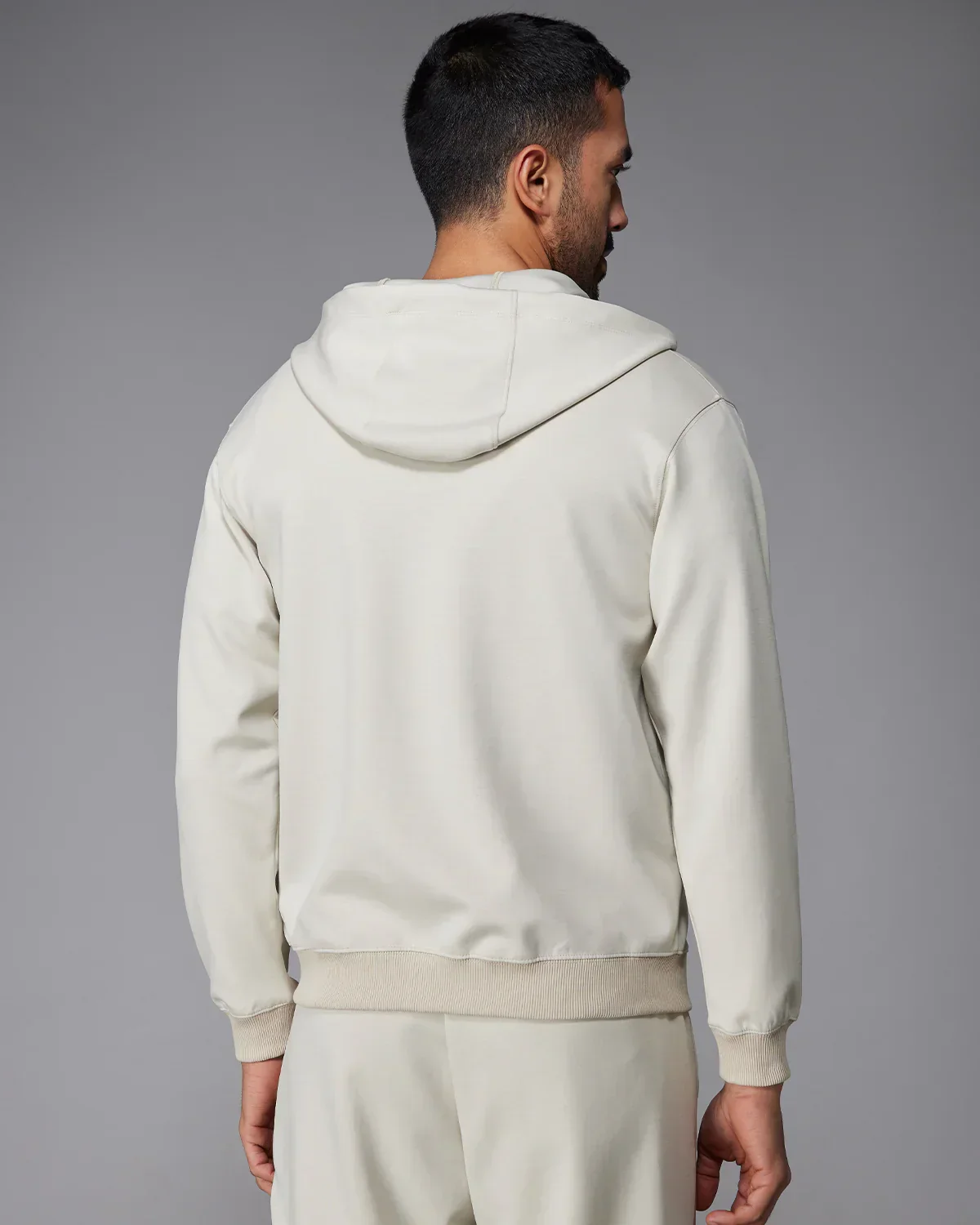 Luxe Travel Zipper Hoodie - Light Grey - Image 4