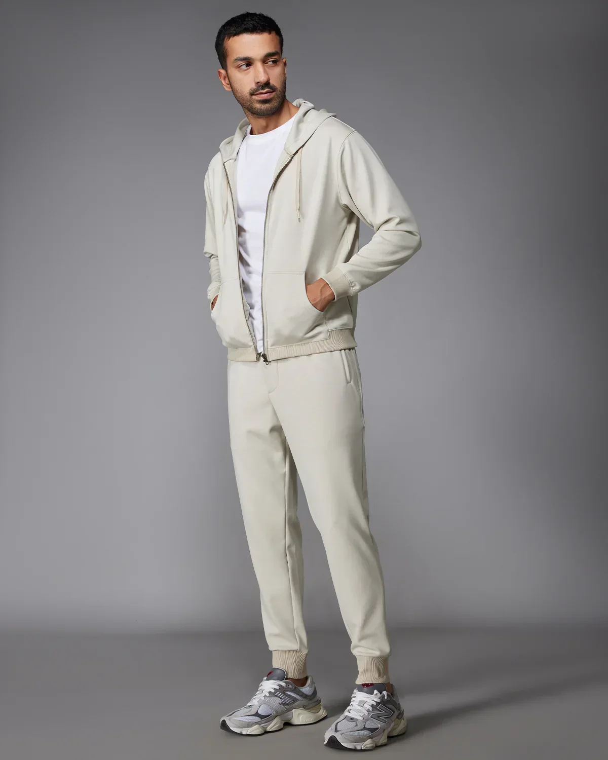 Luxe Travel Zipper Hoodie - Light Grey - Image 6