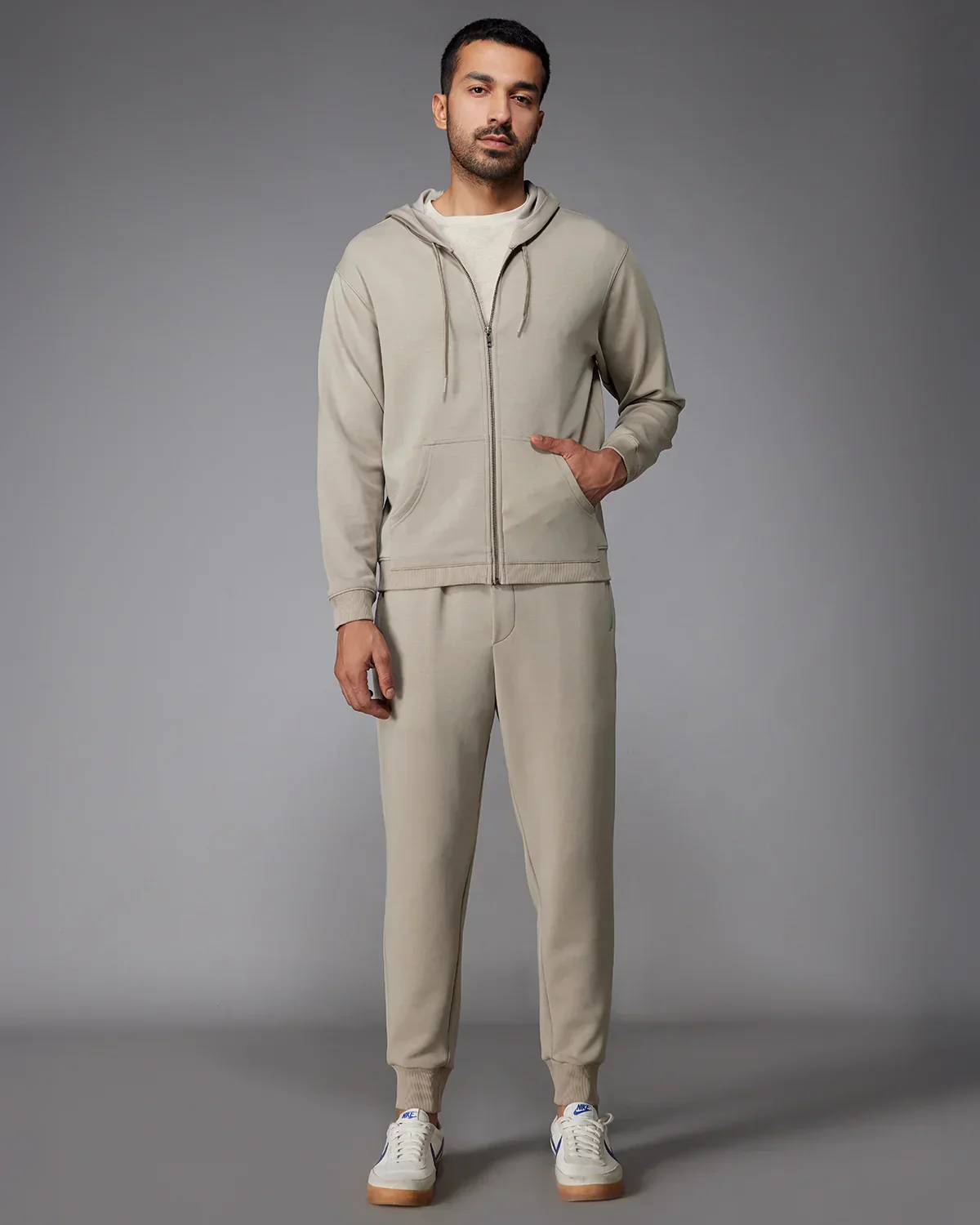Luxe Travel Zipper Hoodie - Light Olive - Image 5