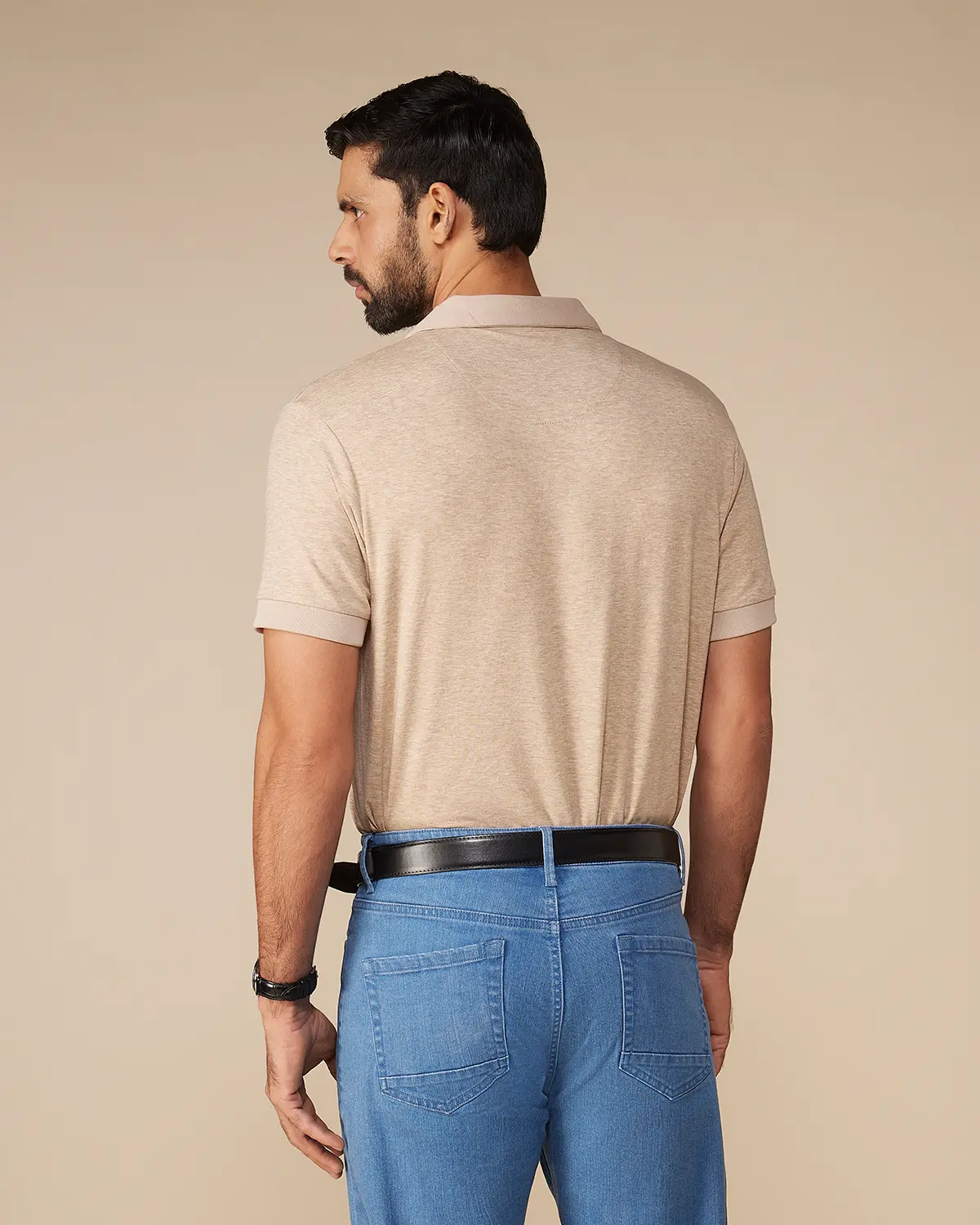 Lyocell Wool Stretch Johnny Polo - Ecru Melange - Image 2