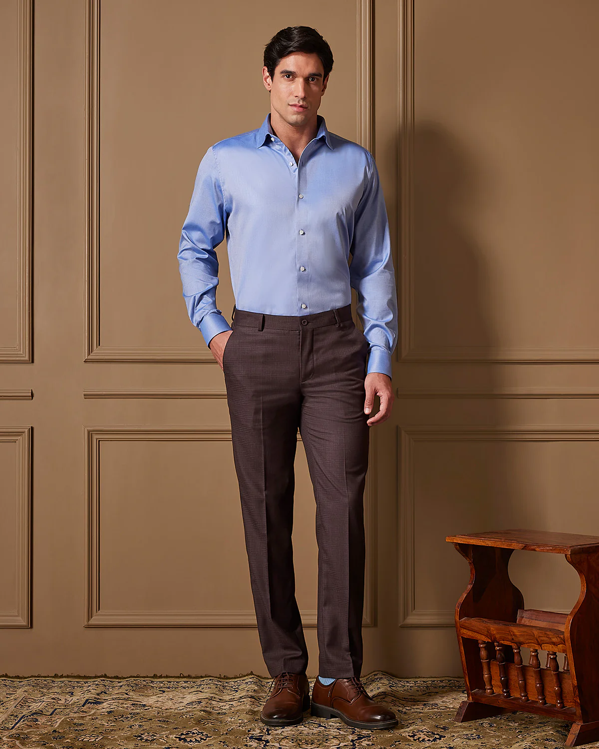 Manhattan Blue Twill Shirt - Image 4