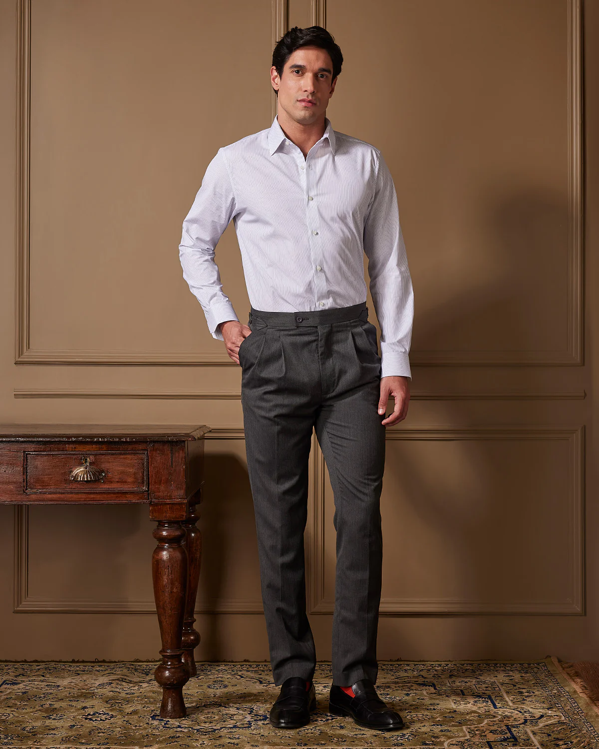 Manhattan Blue & White Striped Shirt - Image 3