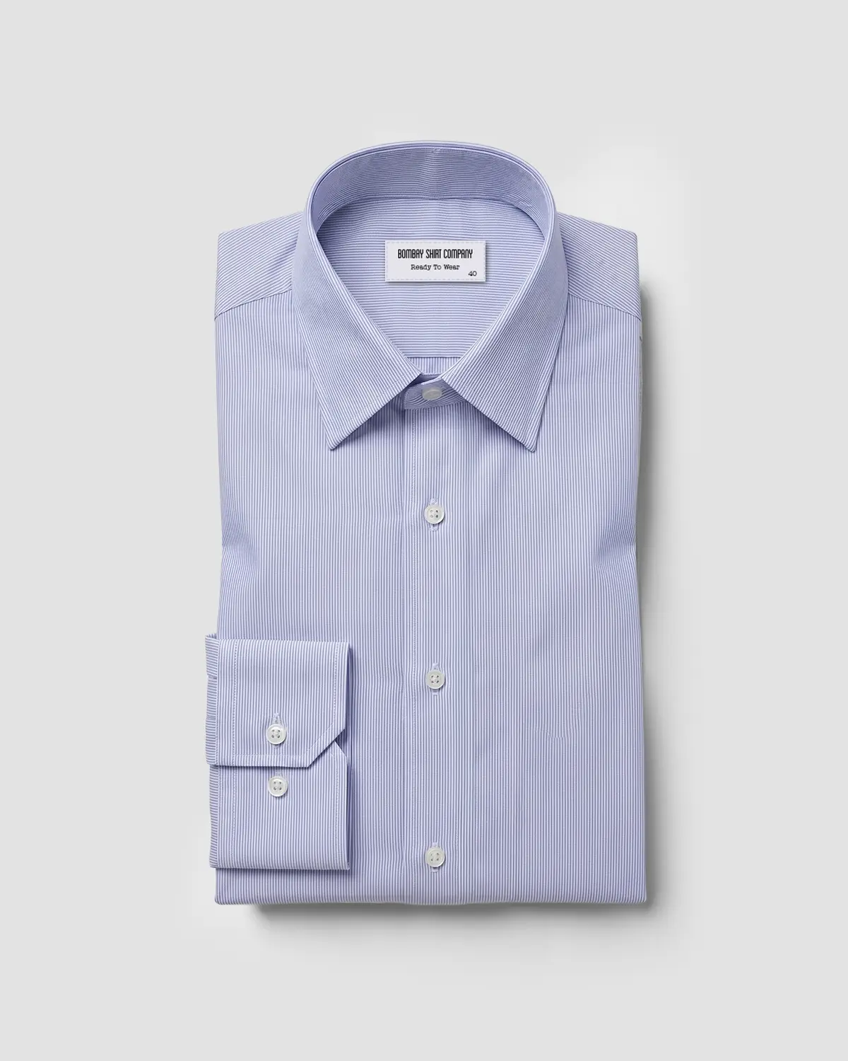 2-Ply Egyptian Cotton Blue & White Textured Striped Shirt