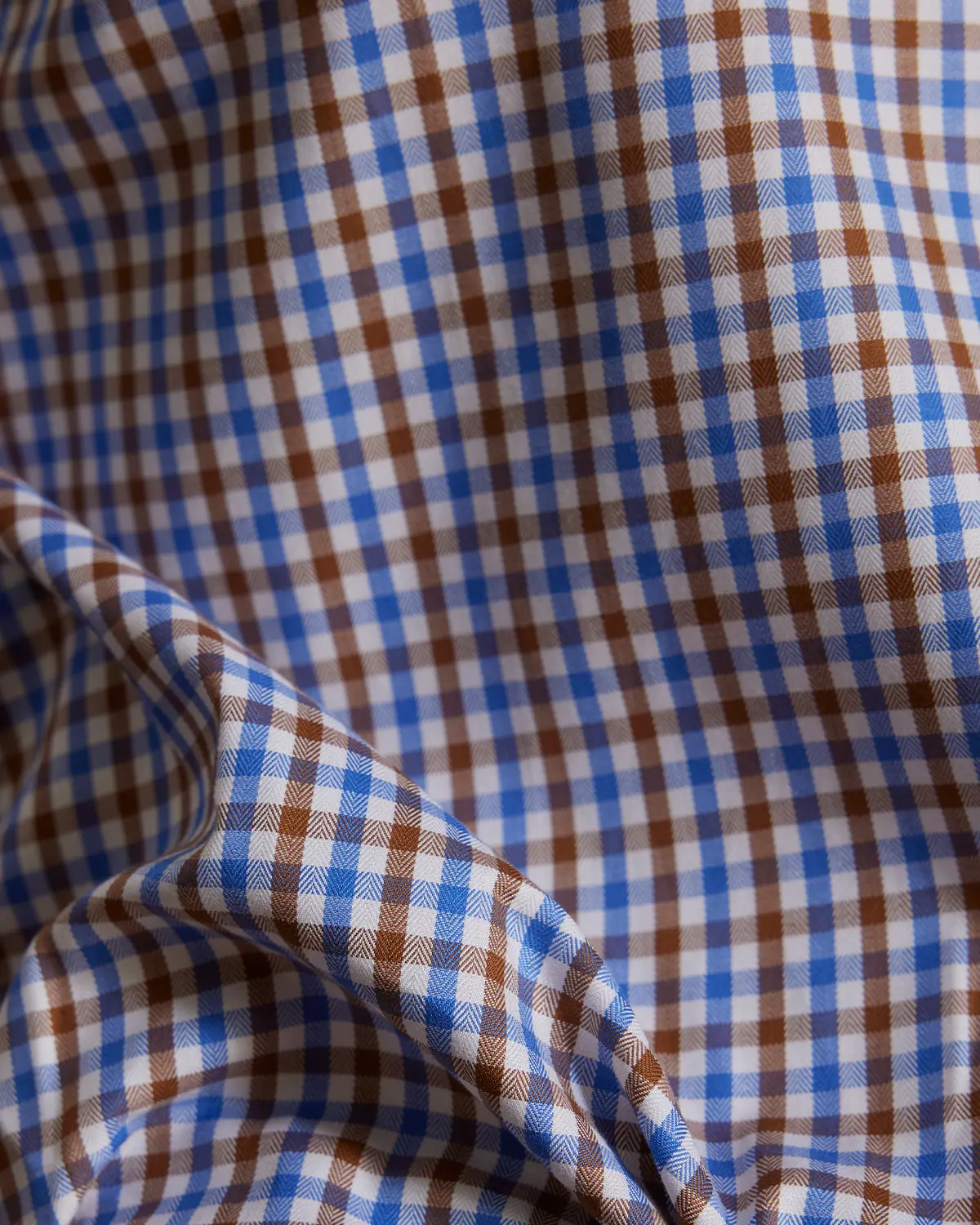 Manhattan Brown & Blue Twill Checked Shirt - Image 6