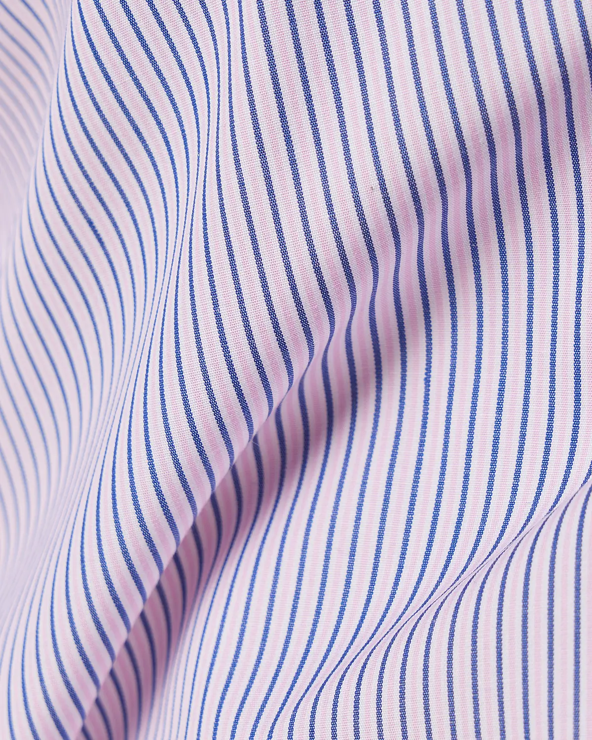 2-Ply Egyptian Cotton Pink & Blue Striped Shirt - Image 6