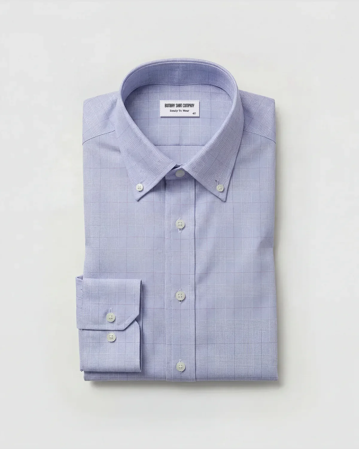 2-Ply Egyptian Cotton Red & Light Blue Dobby Checked Shirt