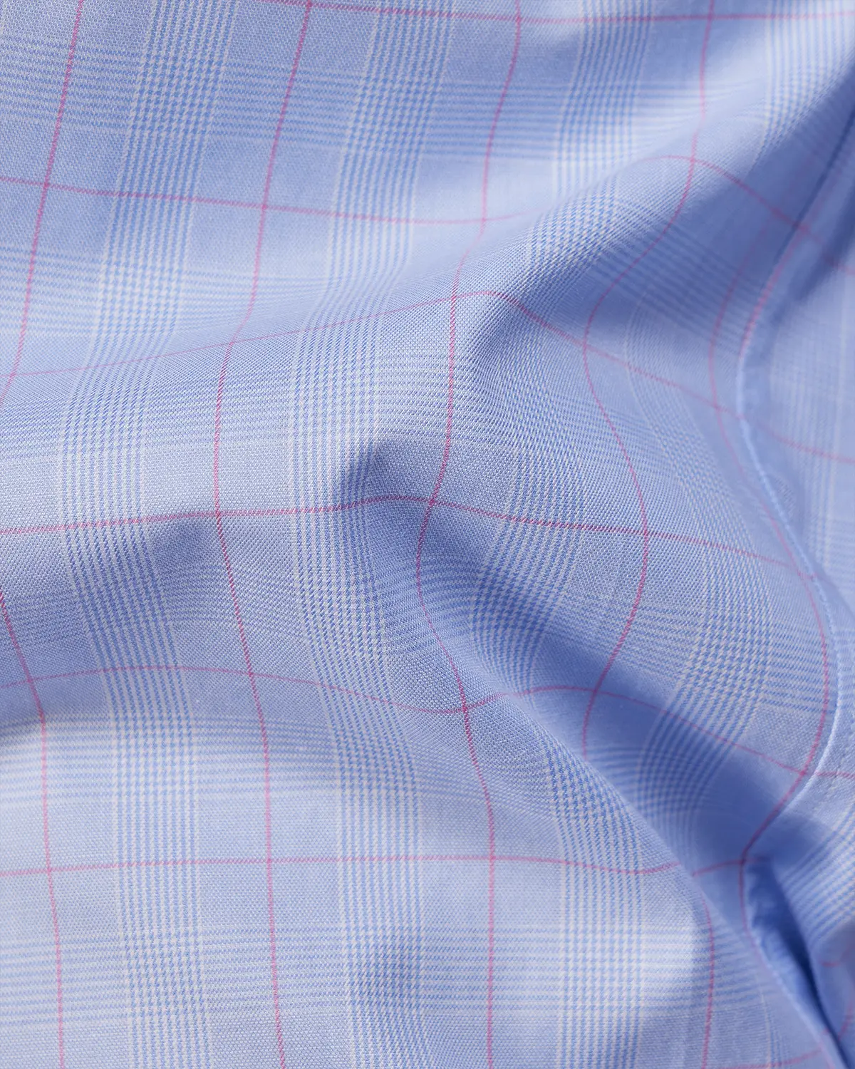 2-Ply Egyptian Cotton Red & Light Blue Dobby Checked Shirt - Image 6