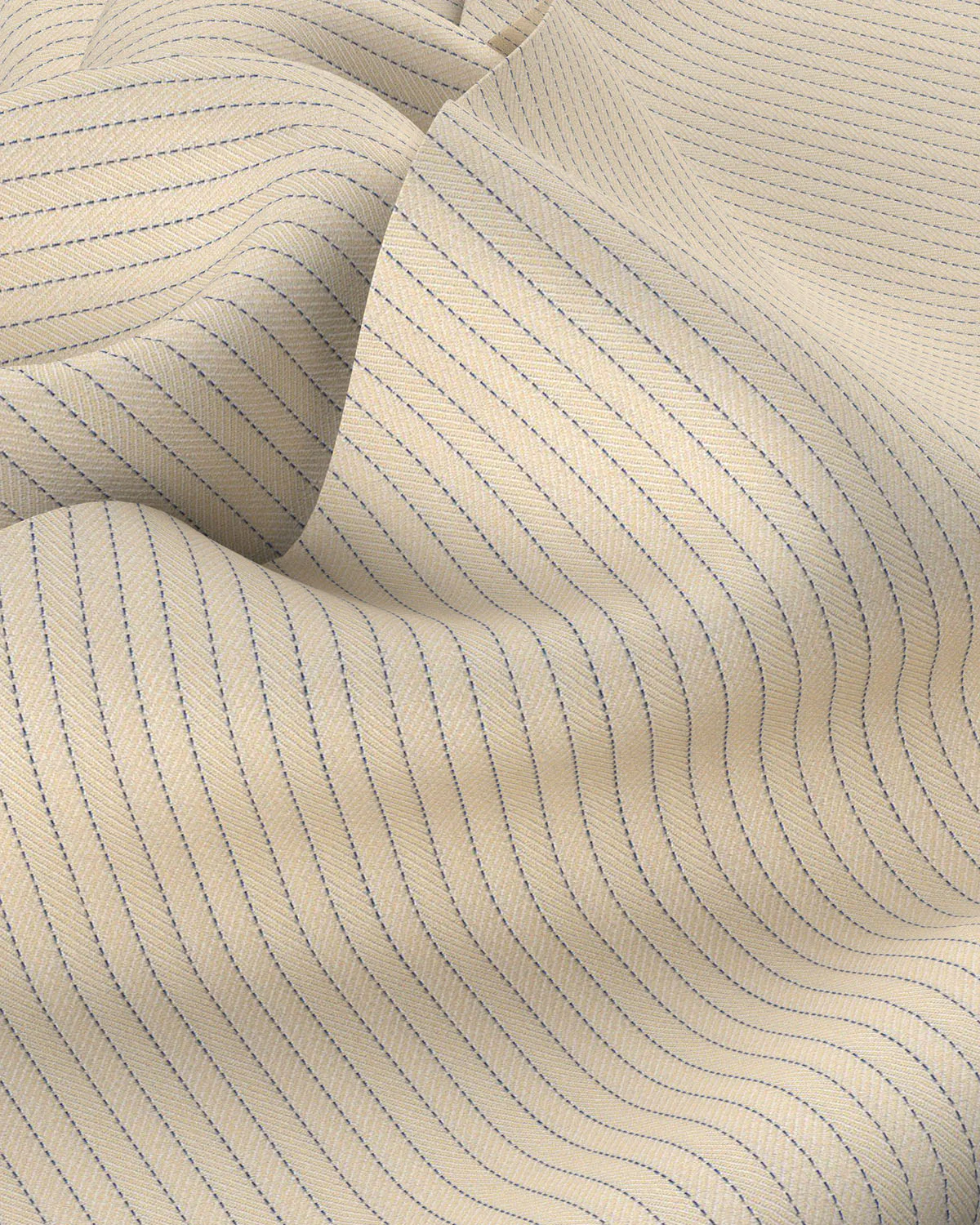 Marlowe Herringbone Striped Shirt - Yellow & Dark Blue - Image 3