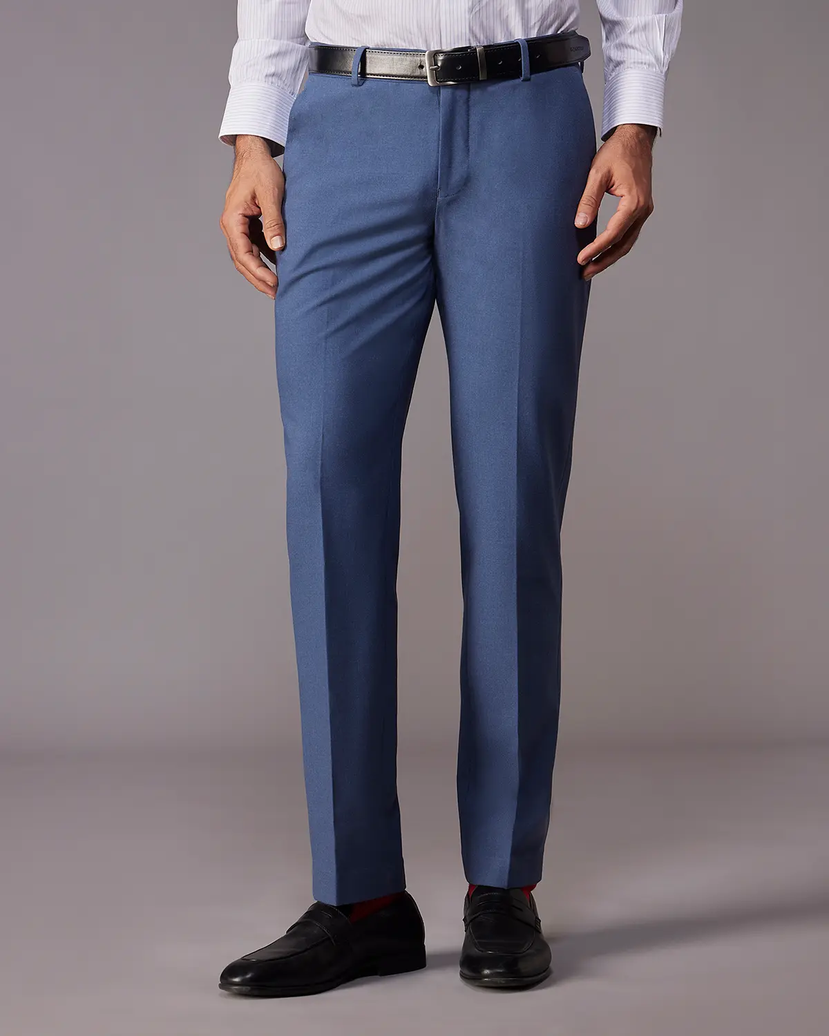 Marovin Stretch Structured Dress Pants - Blue
