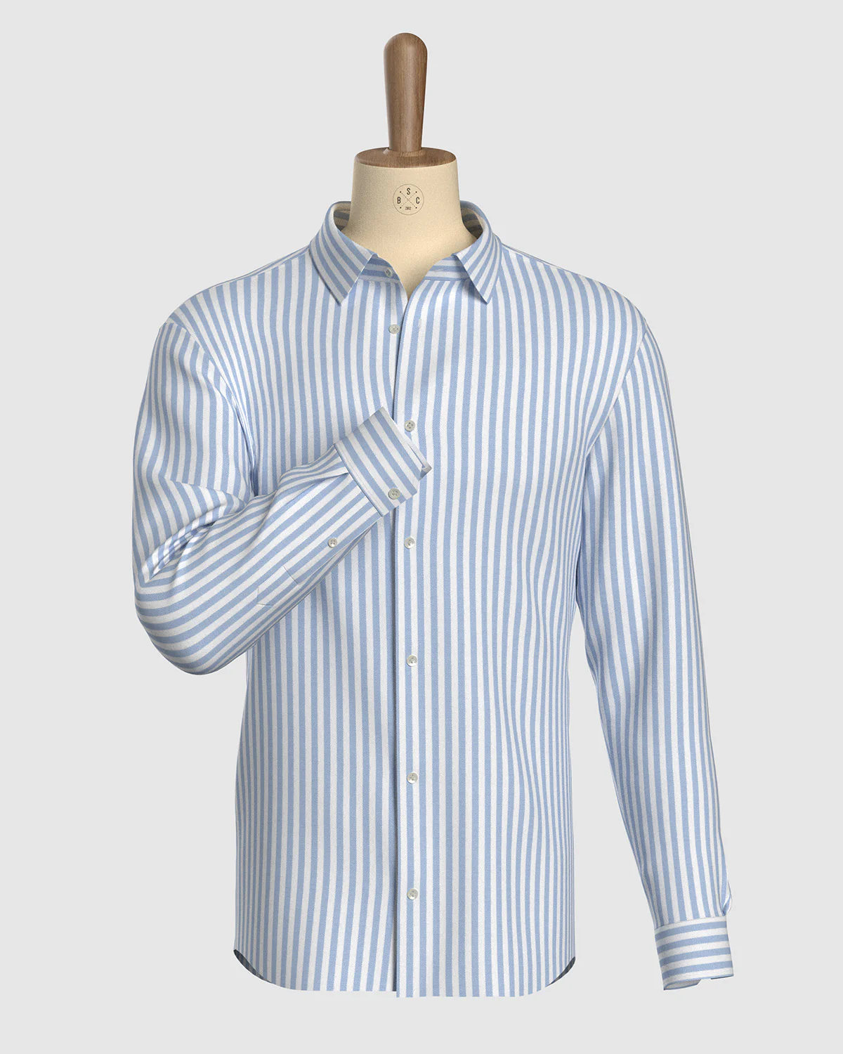 Marston Twill Striped Shirt - Blue & White - Image 2