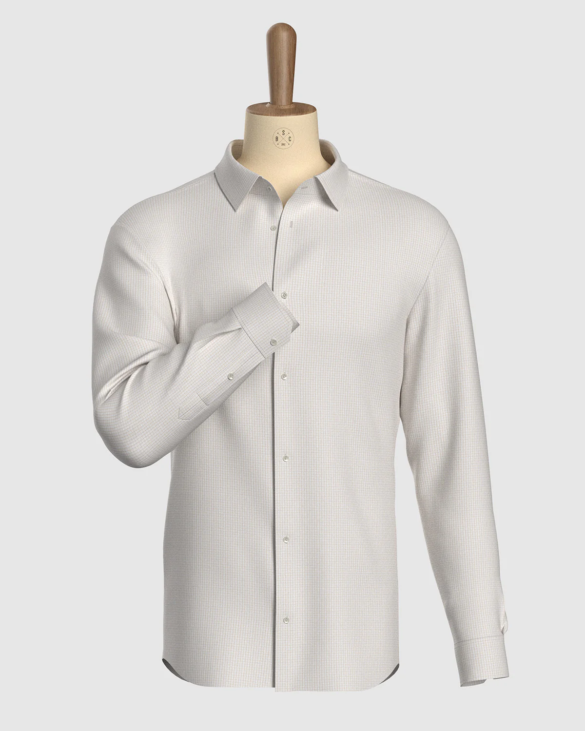 Marvella Oxford Graph Checked Shirt - Beige - Image 2
