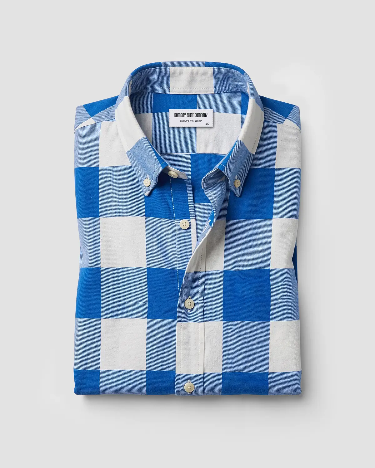 Mid Blue & White Flannel Shirt