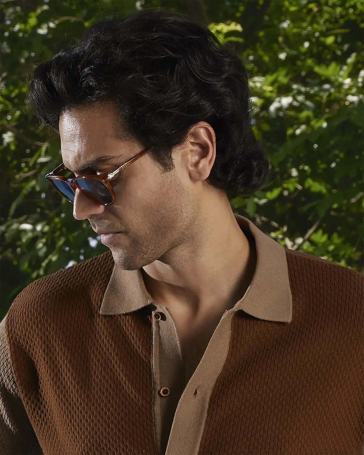 Mocha Duo-Tone Flat Knit Shirt - Image 2