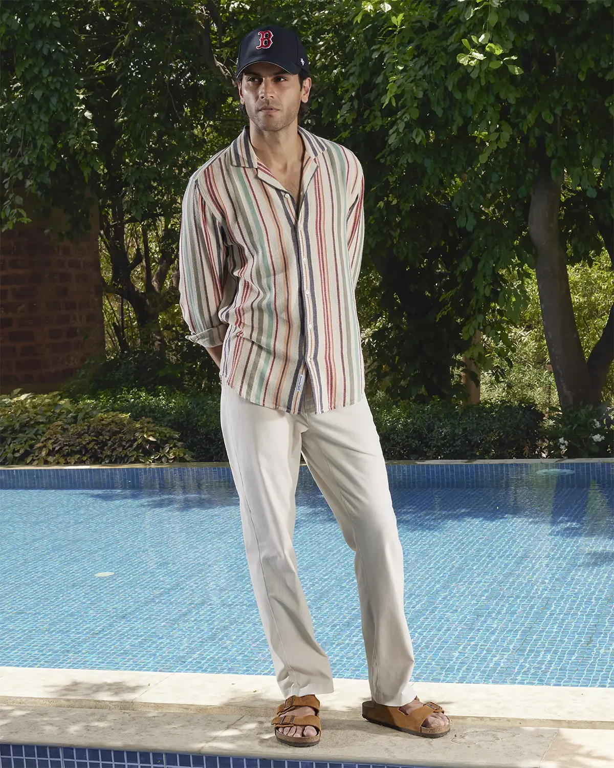 Multicoloured Dobby Striped Shirt - Image 5