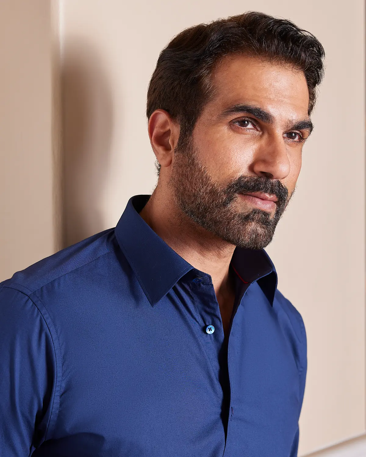 Navy Blue Poplin Shirt - Image 3