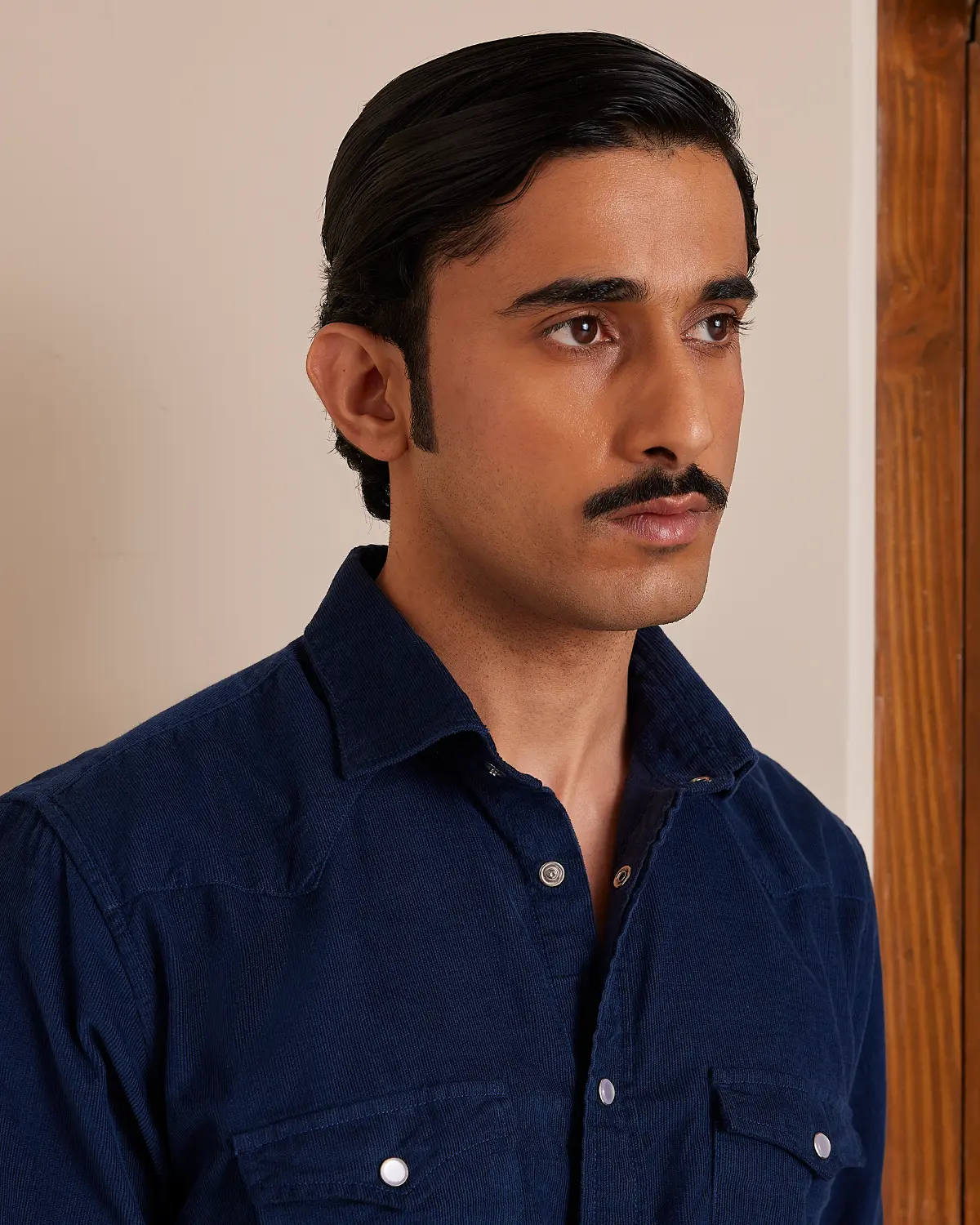 Navy Cotton Corduroy Shirt - Image 2