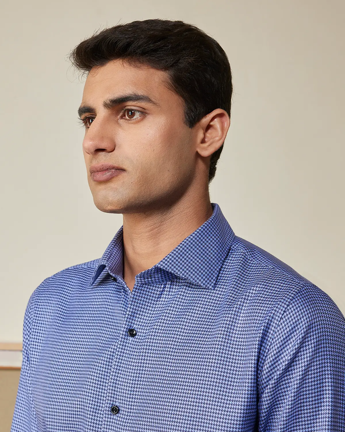 Navy & Purple Houndstooth Shirt - Image 3