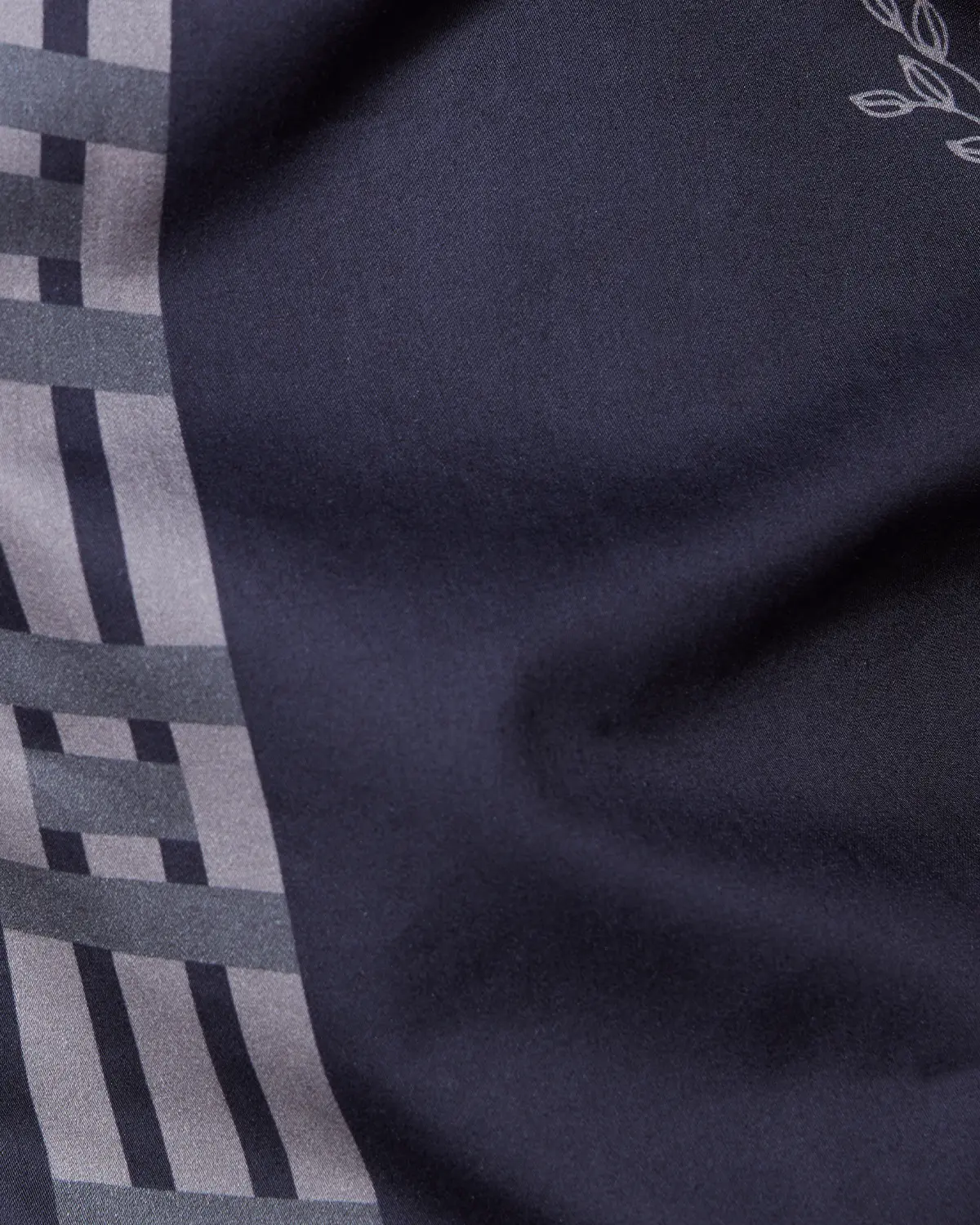 Navy & Red Circle Print Satin Shirt - Image 5
