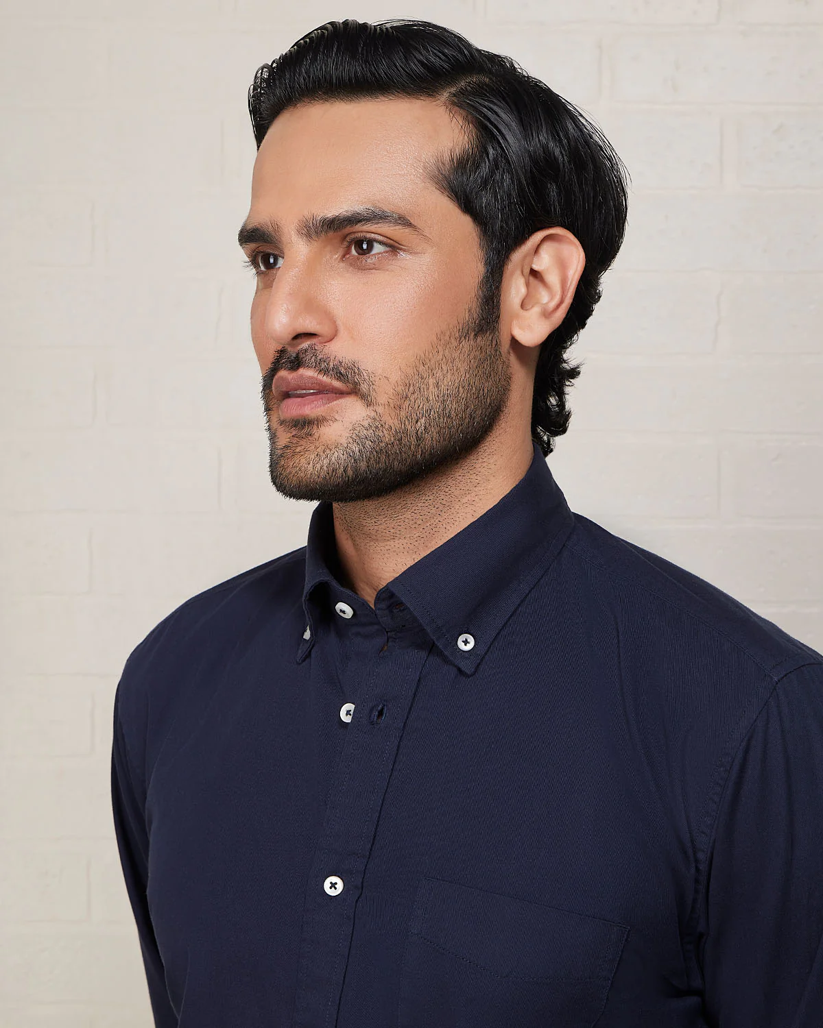 Navy Washed Twill Shirt - Image 3