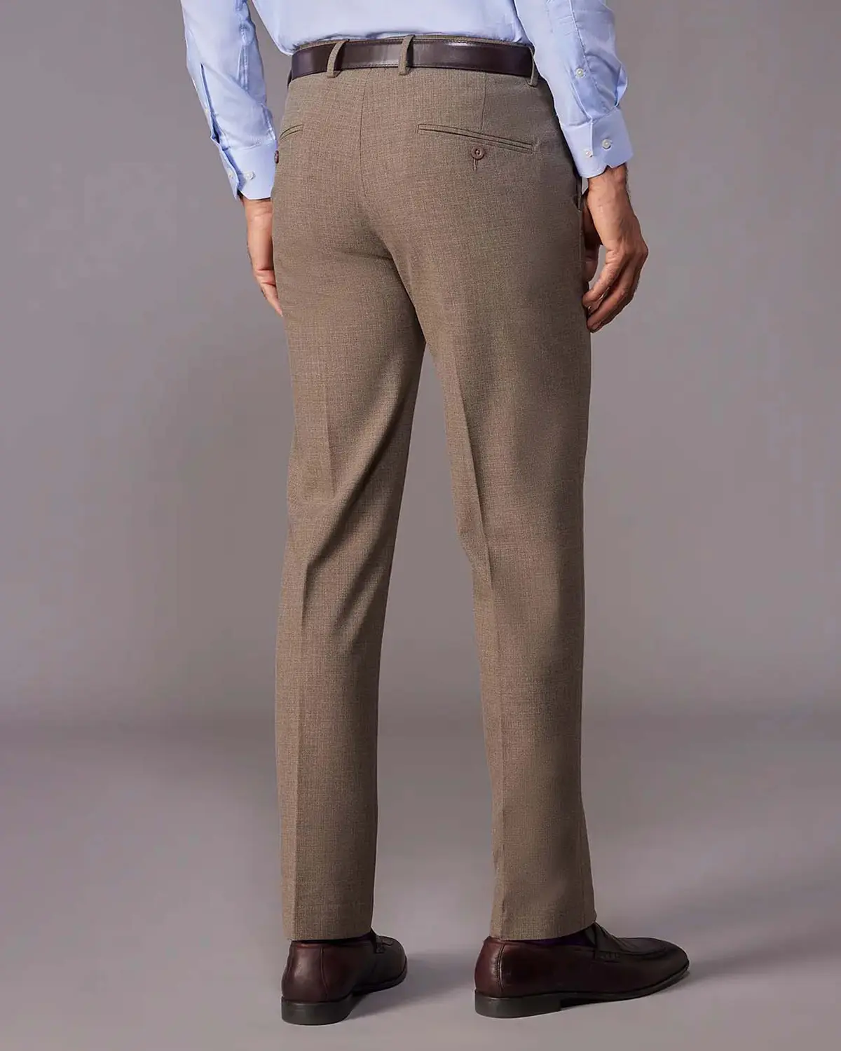 Novaire Self-Structured Stretch Dress Pants - Khaki - Image 2
