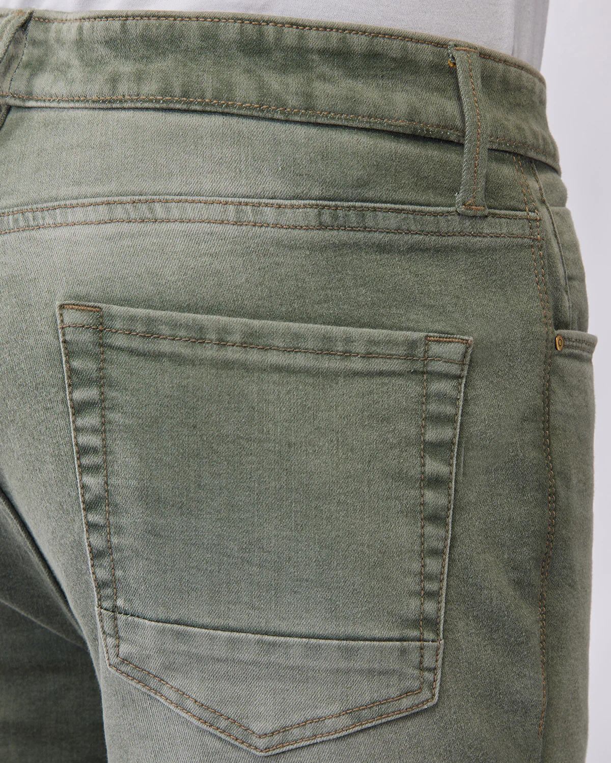 Olive Cloud Wash Stretch Jeans - Image 5