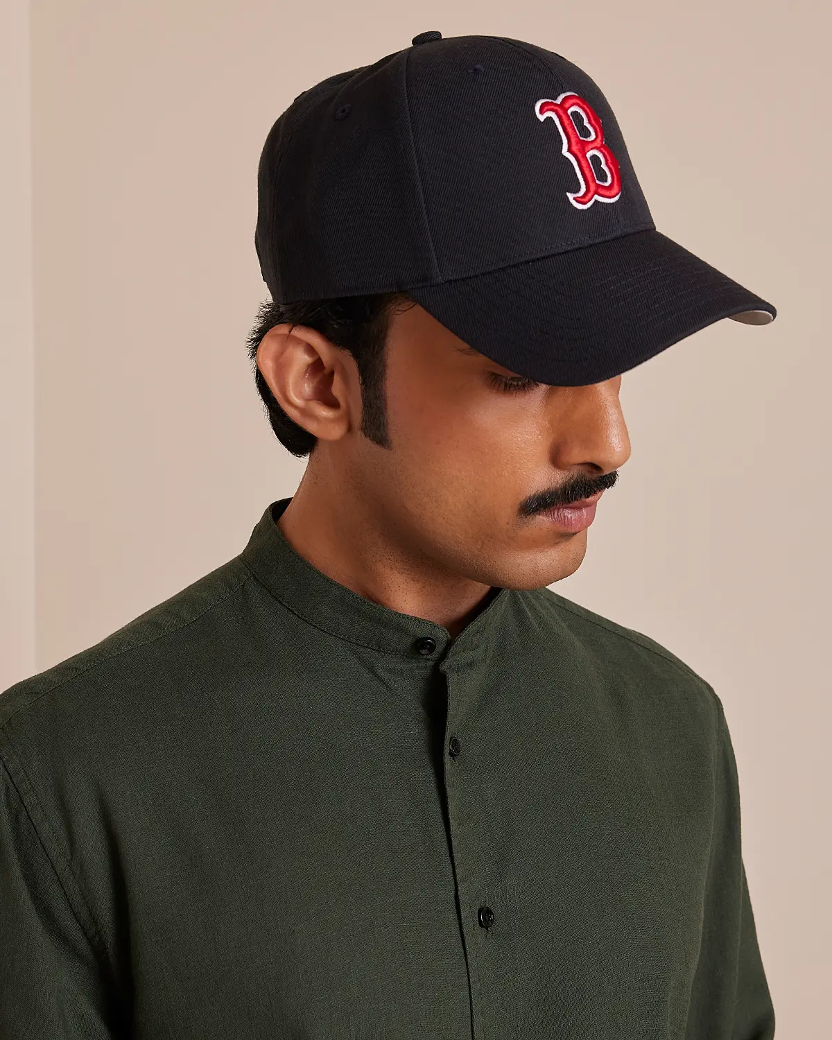 Olive Cotton Linen Bandhgala Shirt - Image 2