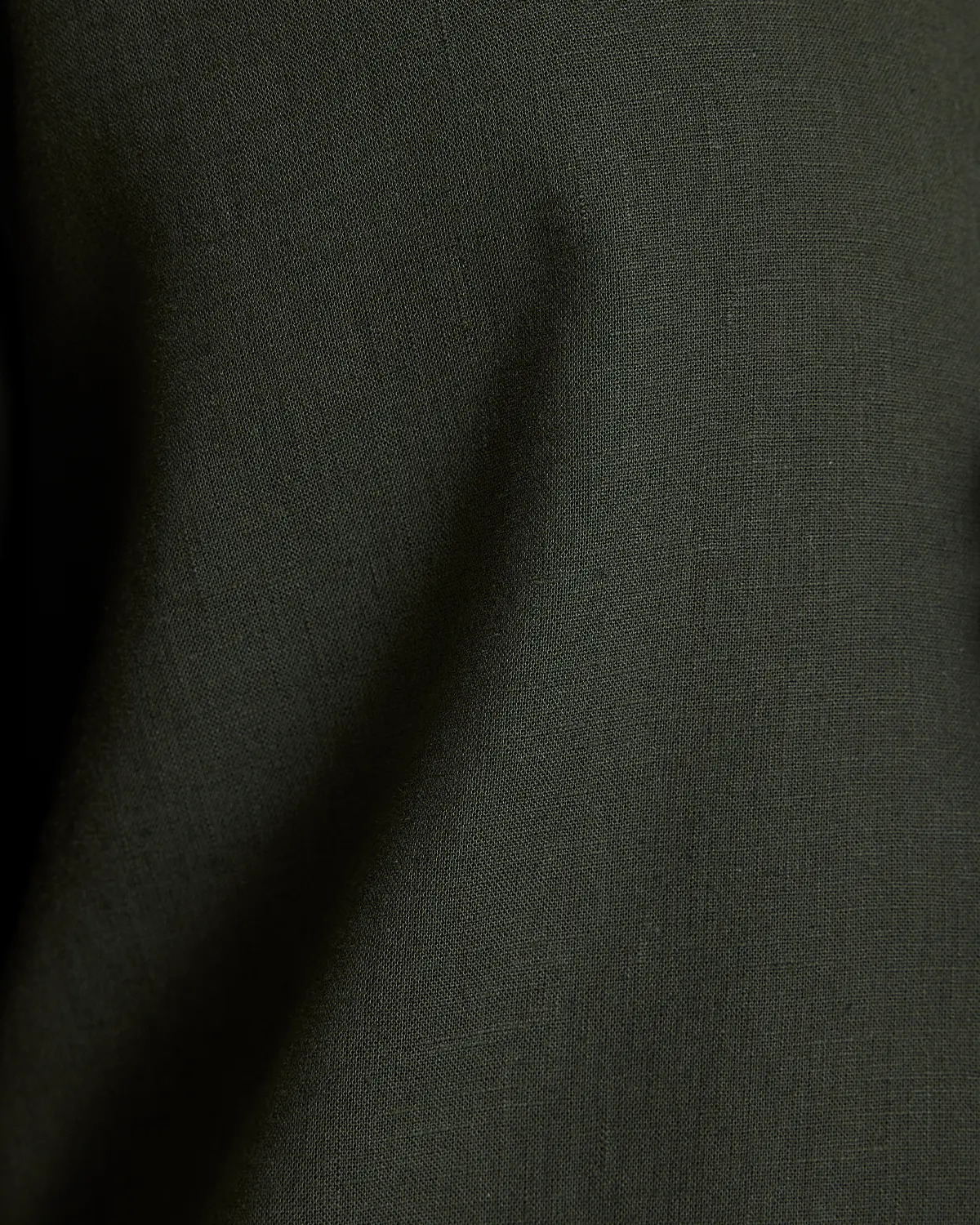 Olive Cotton Linen Bandhgala Shirt - Image 5