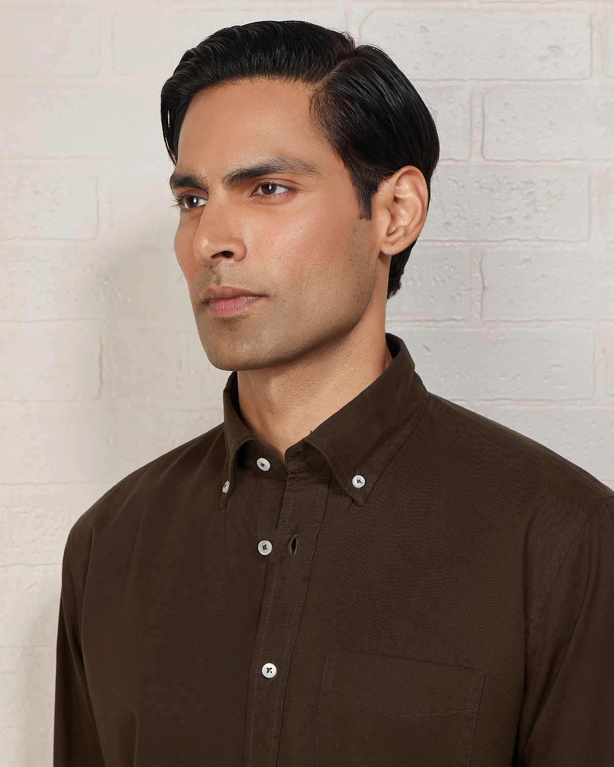 Olive Washed Twill Shirt - Image 3
